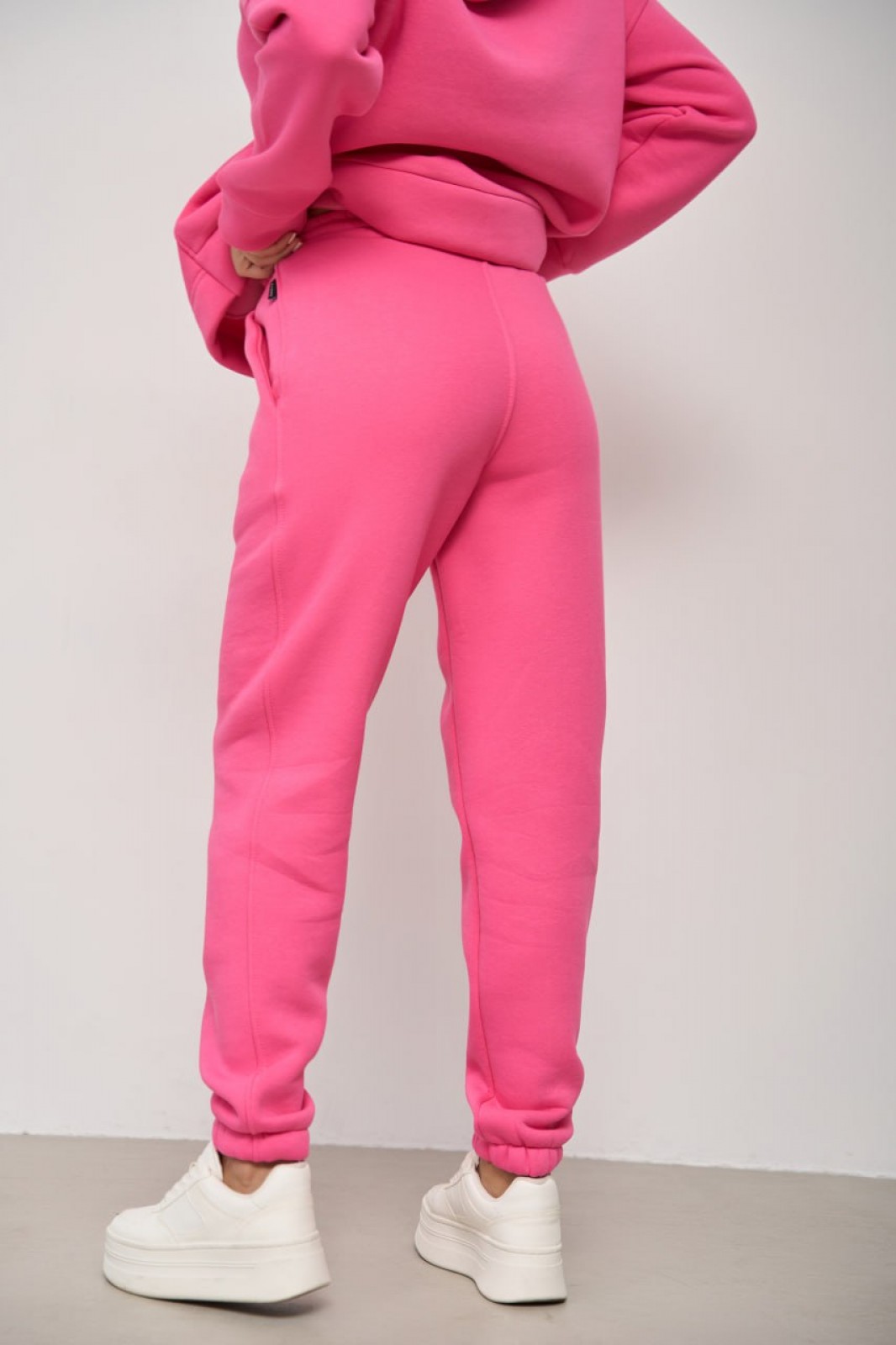Жіночий теплий спортивний костюм колір барбі р.XL 443447