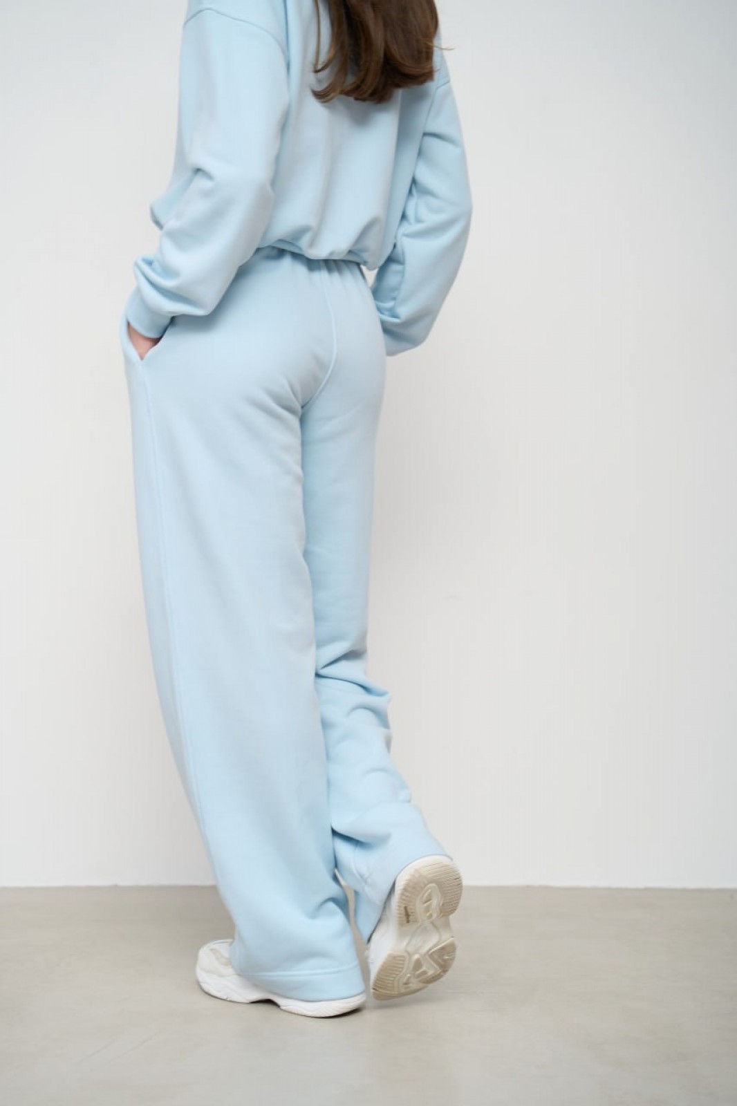 Жіночий костюм двійка колір світло-блакитний р.S 452674