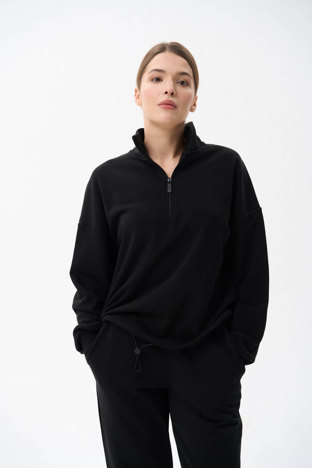 Жіночий костюм худі та джогери колір чорний р.XL 454100