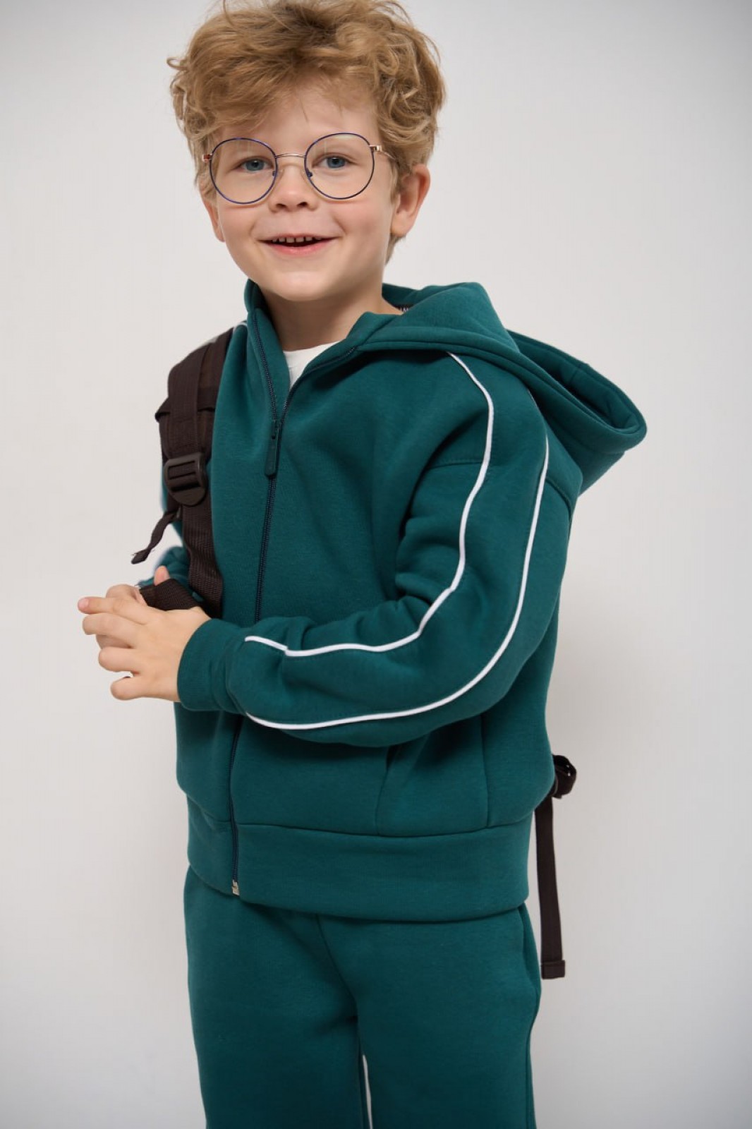 Теплий костюм для хлопчика колір зелений р.152 447900