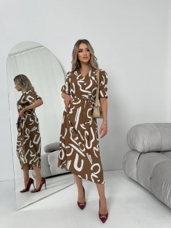 Жіноча сукня із шовкового софту колір бежевий р.42/44 454126