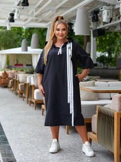 Жіноча сукня у спортивному стилі колір чорний р.52/54 440267