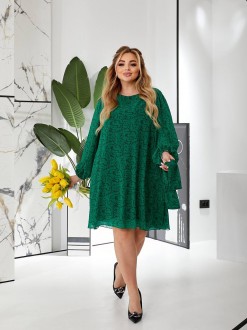 Жіноча сукня із шифону колір зелений р.50/52 454510