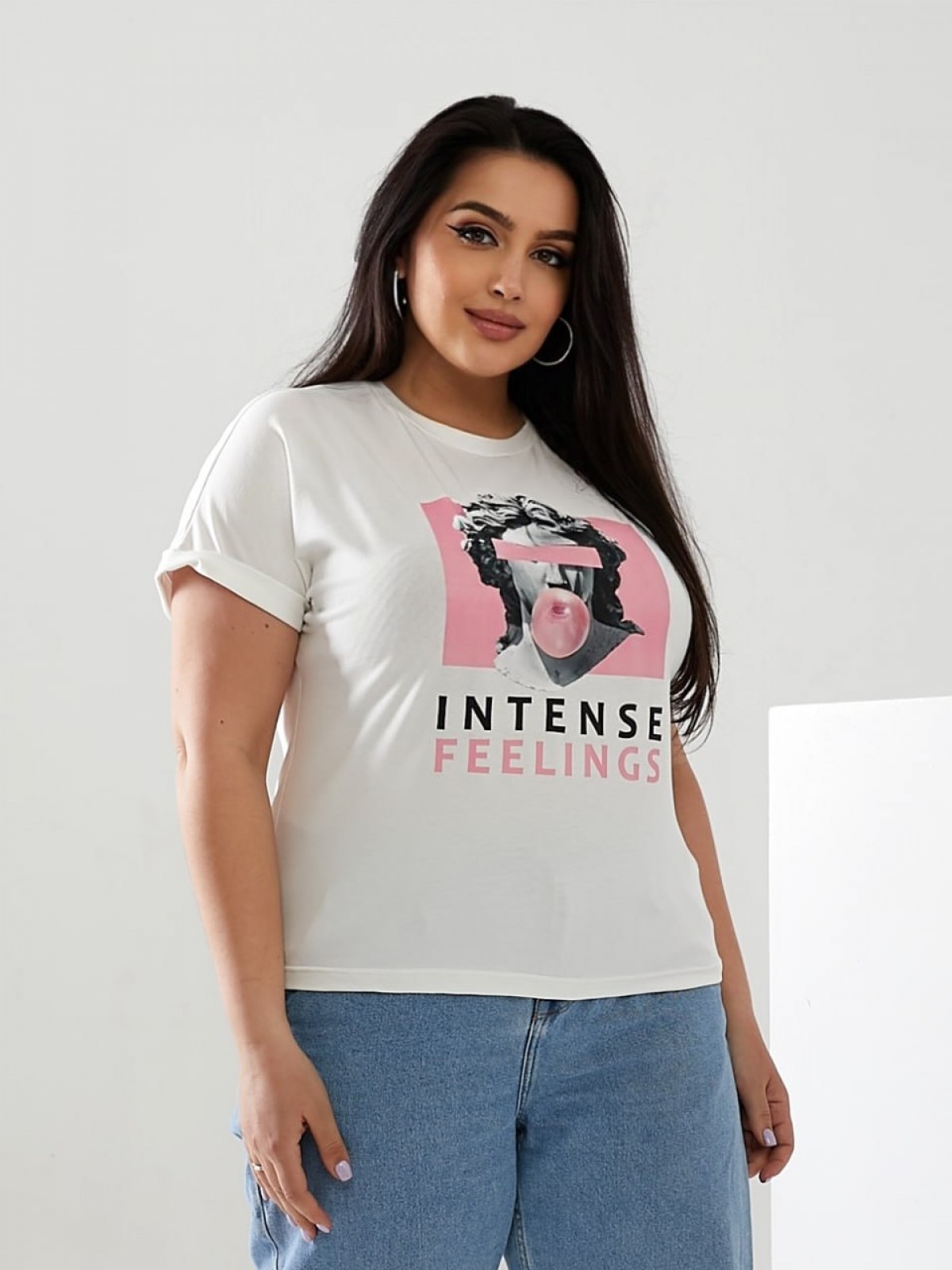 Жіноча футболка INTENSE колір молочний р.56/58 433179