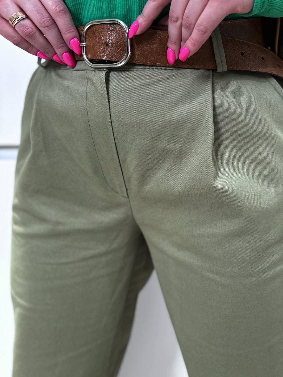 Жіночі джинси baggy колір хакі р.48/50 452966