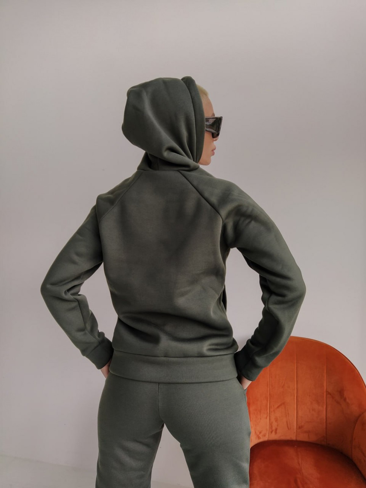 Жіночий теплий спортивний костюм Alex колір темно-зелений р.2XL 441299