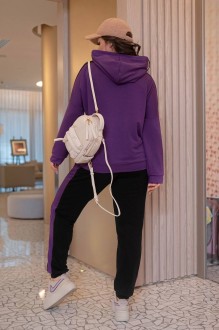 Жіночий прогулянковий костюм двонитка фіолетового кольору р.58/60 396937