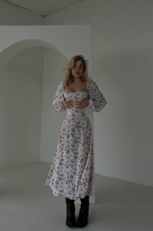 Жіноча сукня із софту колір білий р.42/44 451178