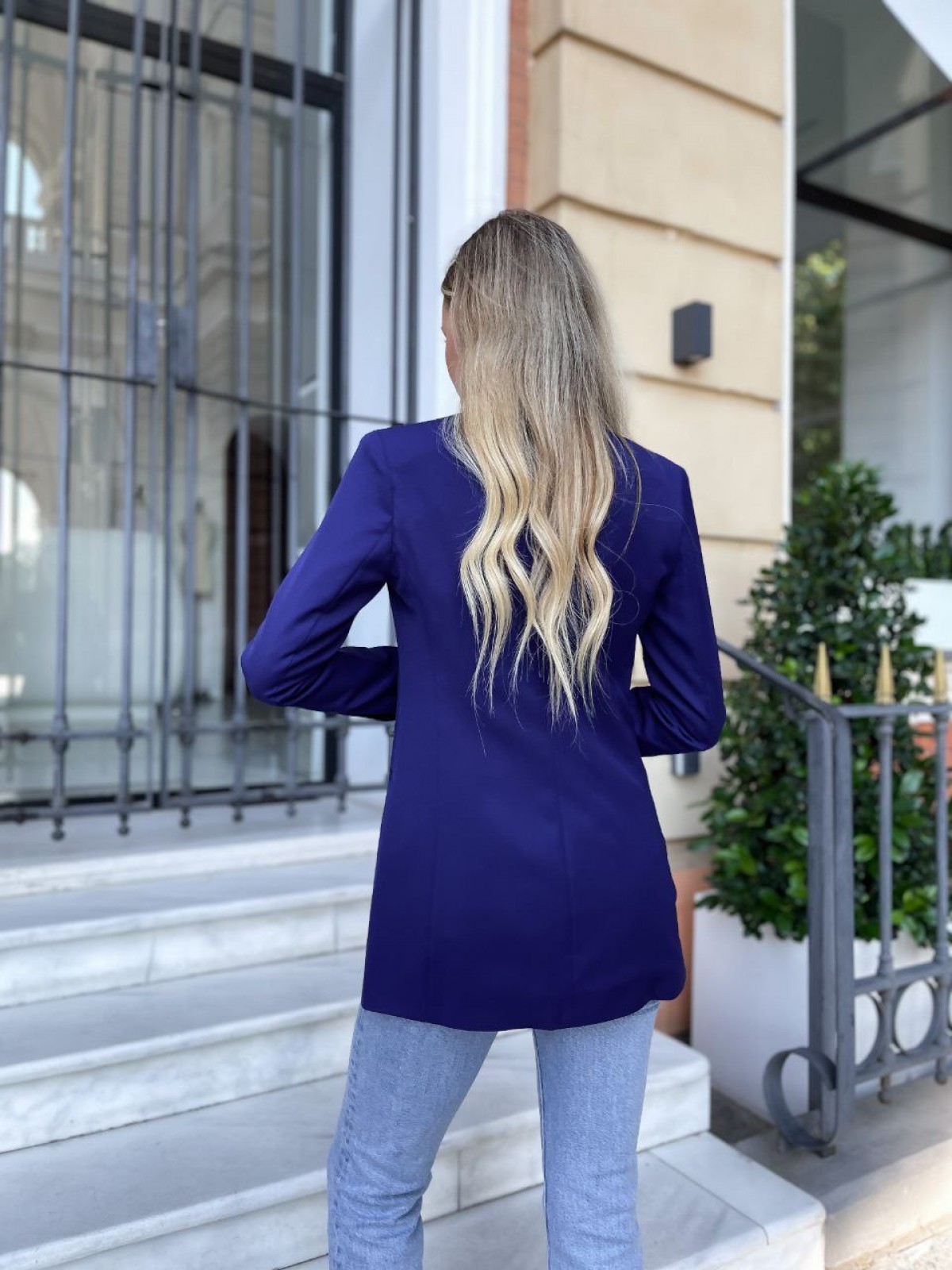 Жіночий піджак колір темно синій р.XL 440771