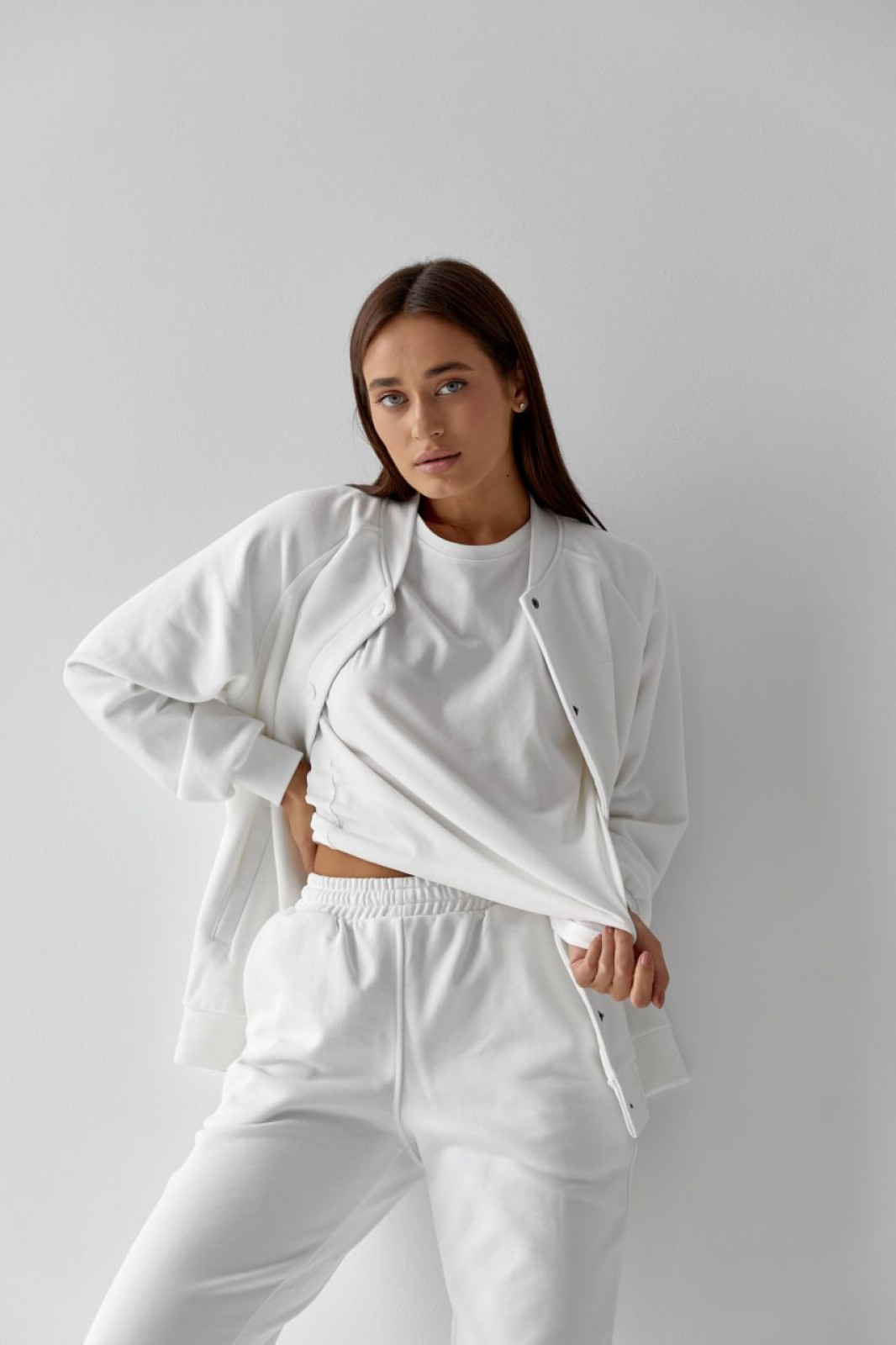 Жіночий костюм худі+джогери колір білий р.M 441444