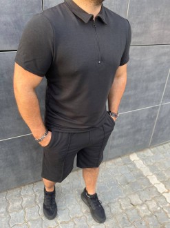 Чоловічий костюм двійка з шортами колір чорний р.52/54 455035