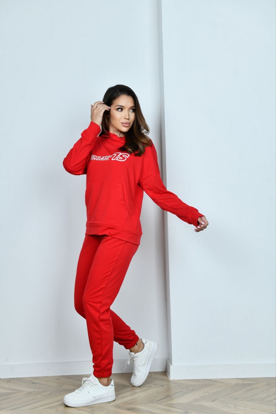 Жіночий спортивний костюм колір червоний р.42/44 440367