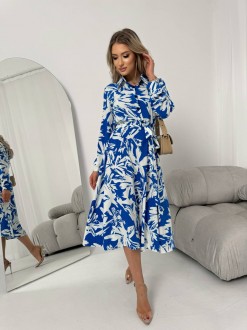Жіноча сукня із шовкового софту колір синій р.42/44 454113