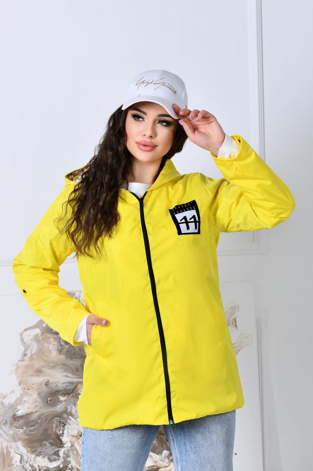 Жіноча куртка колір жовтий р.56/58 408552