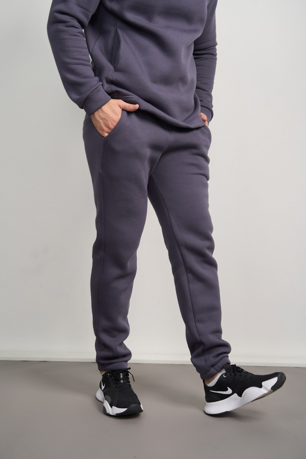 Чоловічий теплий спортивний костюм колір графіт р.2XL 444301