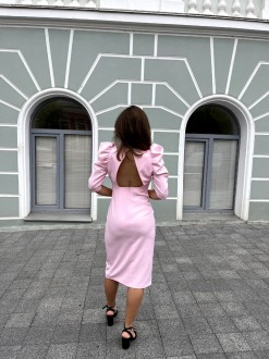 Жіноча сукня з рукавом рожевого кольору р.М 385644