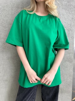Жіноча базова футболка колір зелений р.42/46 452427
