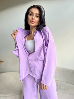 Жіночий костюм-двійка колір фіолетовий р.50/52 454370