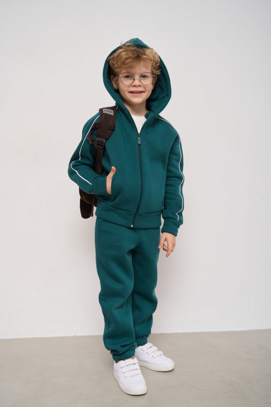 Теплий костюм для хлопчика колір зелений р.134 447897