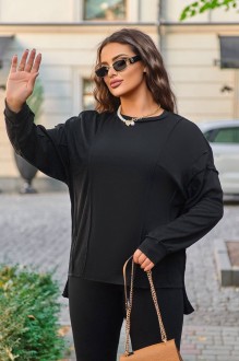 Жіночий прогулянковий костюм колір чорний р.48/50 444325