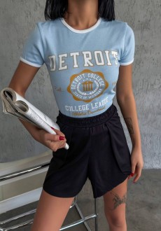 Жіноча футболка DETROIT колір блакитний р.S 455815