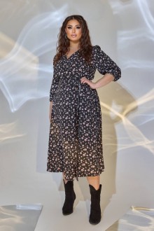 Жіноча вільна сукня із софту колір чорний р.50/52 449672