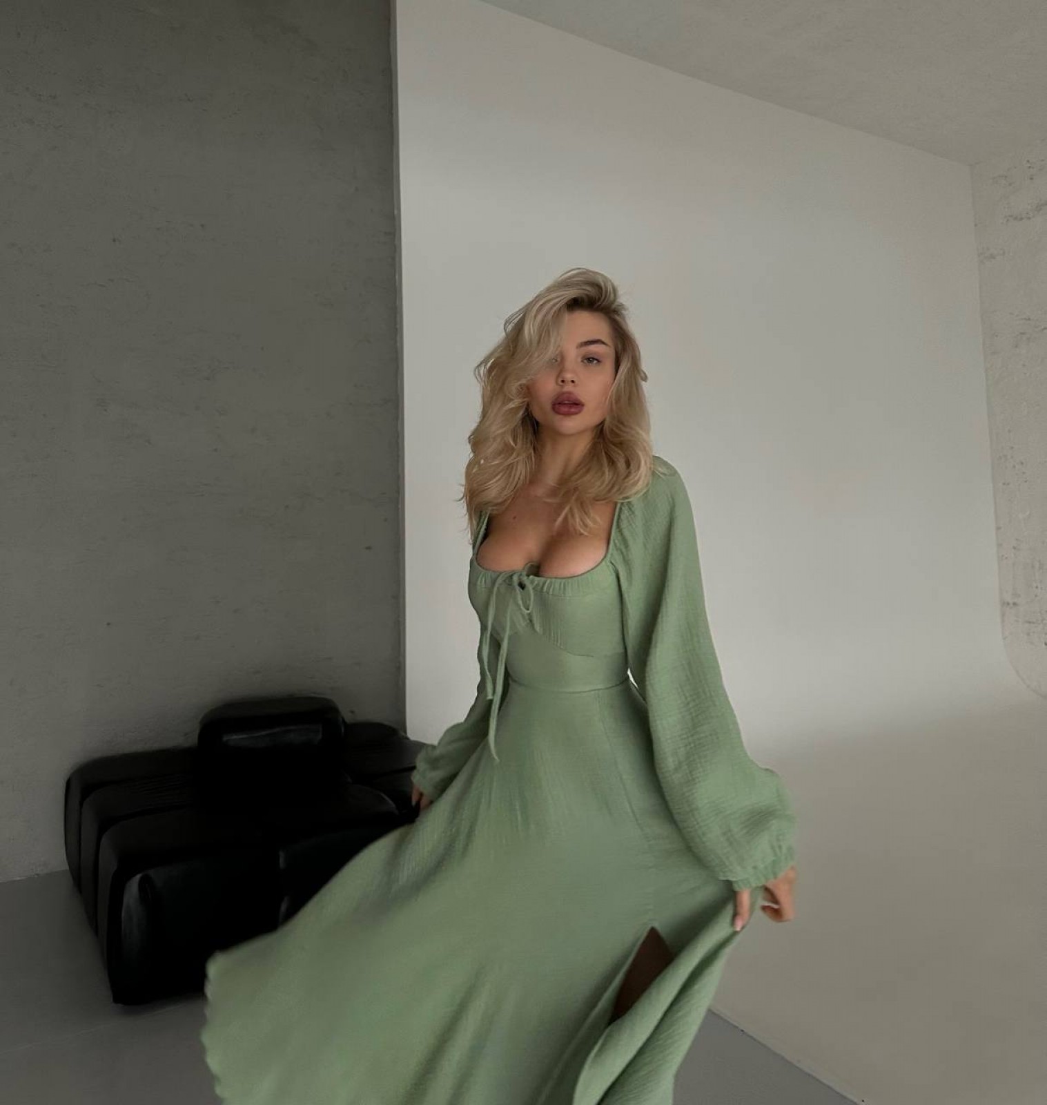 Жіноче плаття з мусліну колір оливка р.42/44 452521