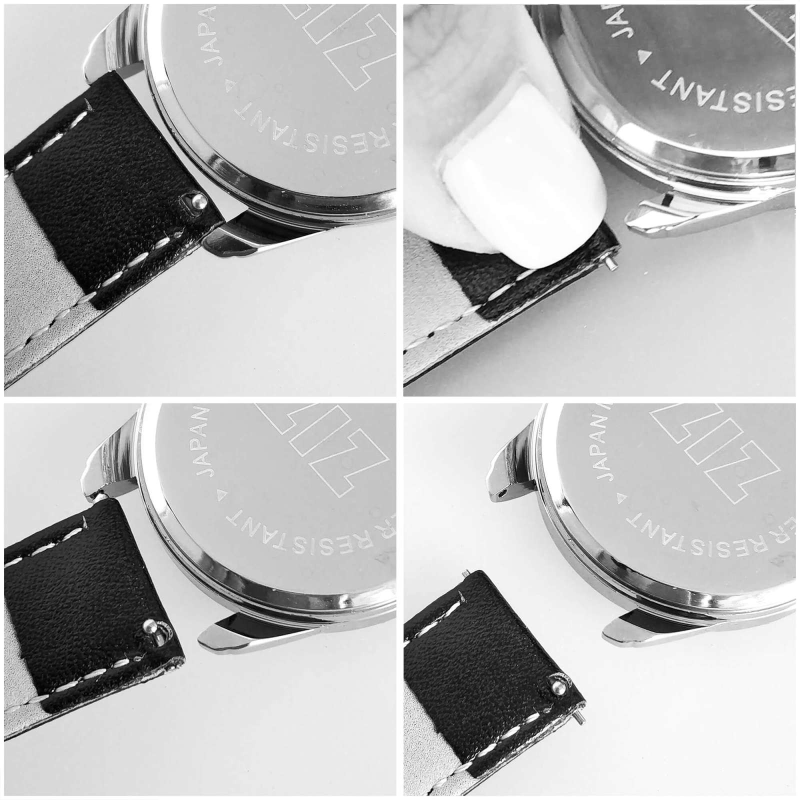 Годинник ZIZ Білим по чорному, ремінець насичено-чорний, срібло і додатковий ремінець 142698