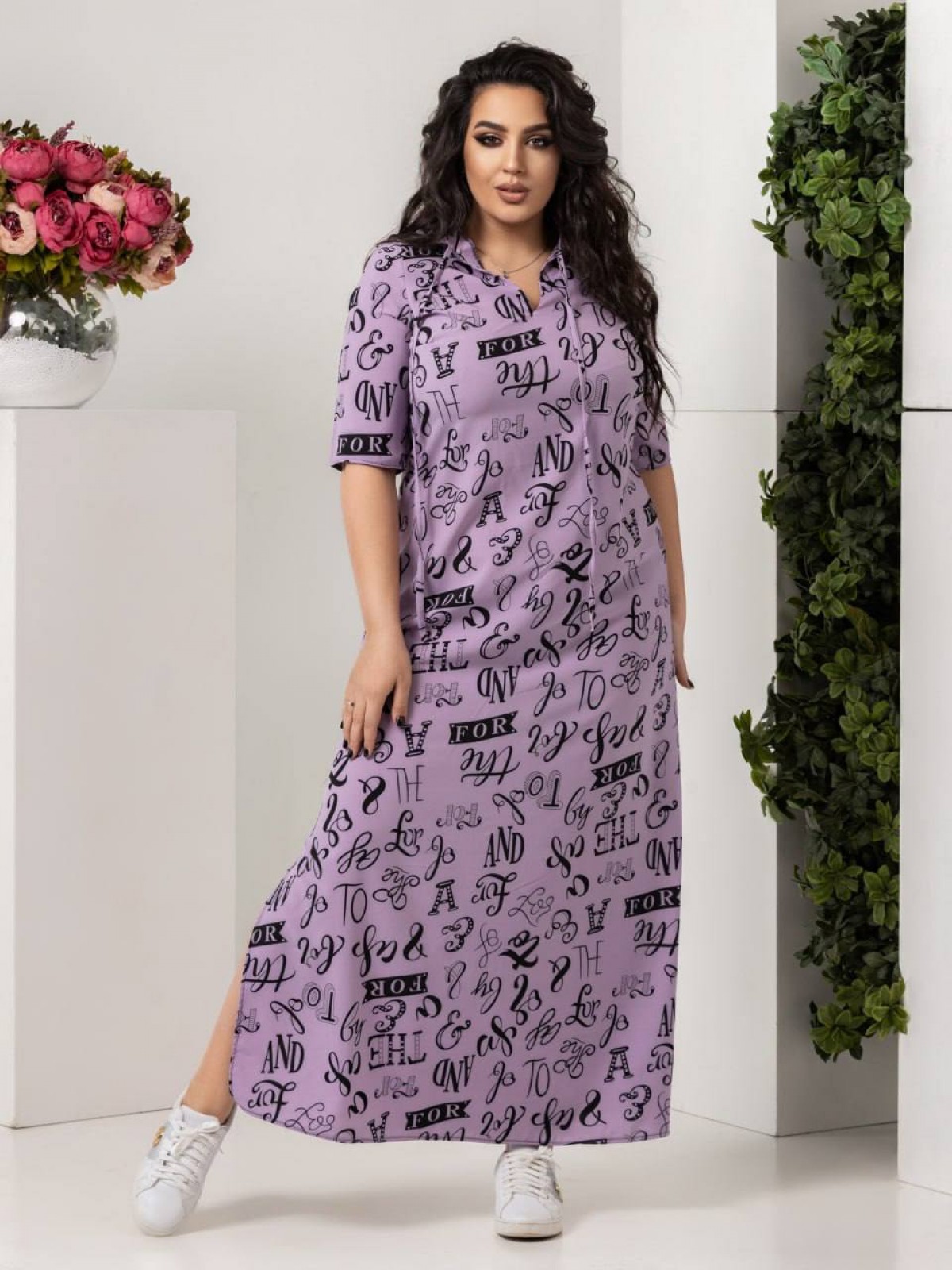 Жіноча сукня колір лаванда з написом р.48/50 431660