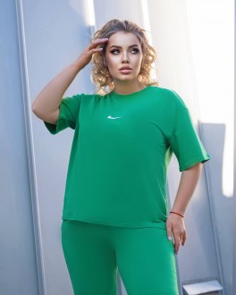Жіночий спортивний костюм з футболкою колір зелений р.46/48 452658