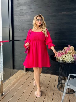Жіноче плаття з мусліну колір розовий р.52/54 456023