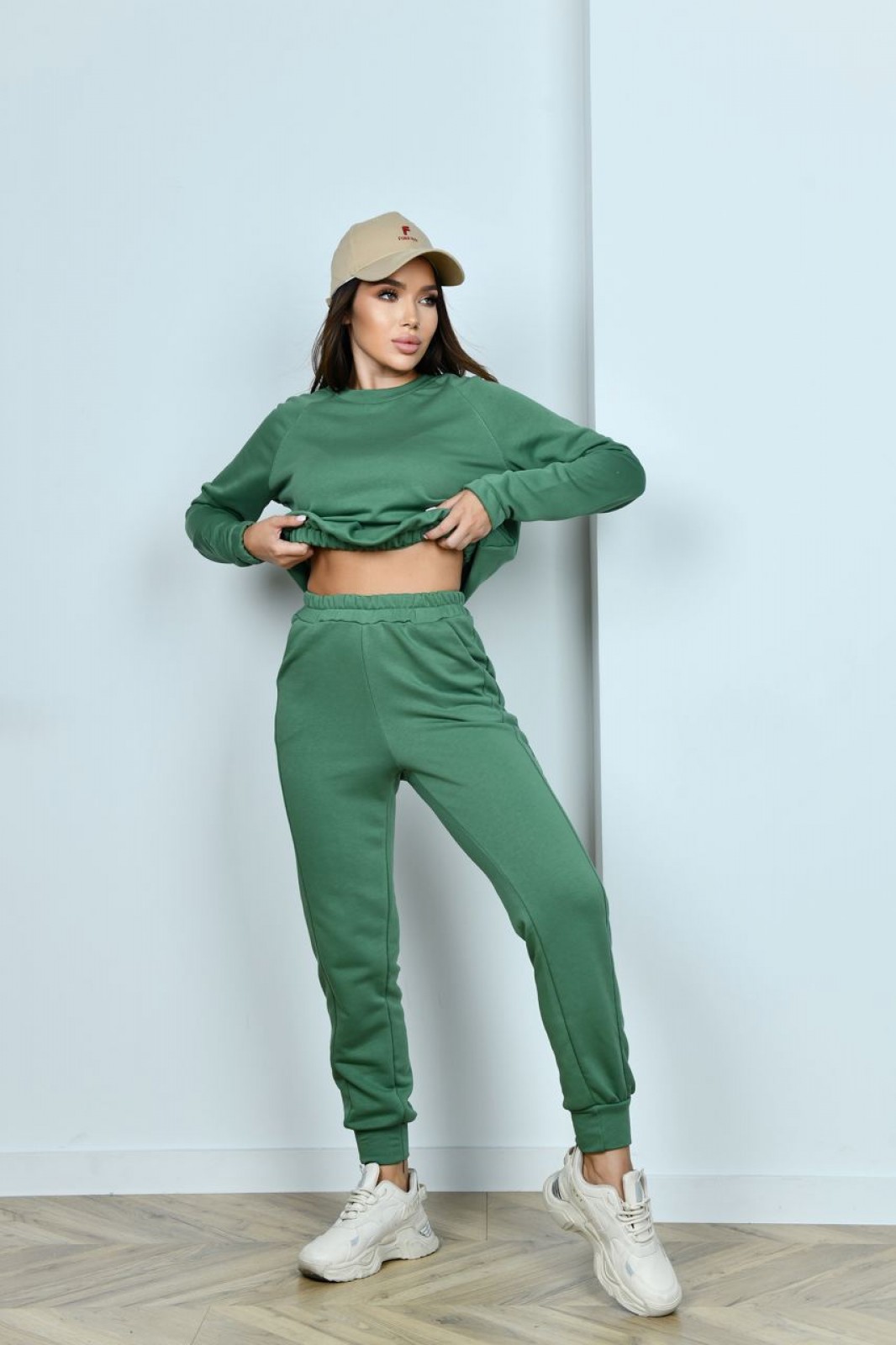Жіночий спортивний костюм двійка колір зелений р.42/44 442103