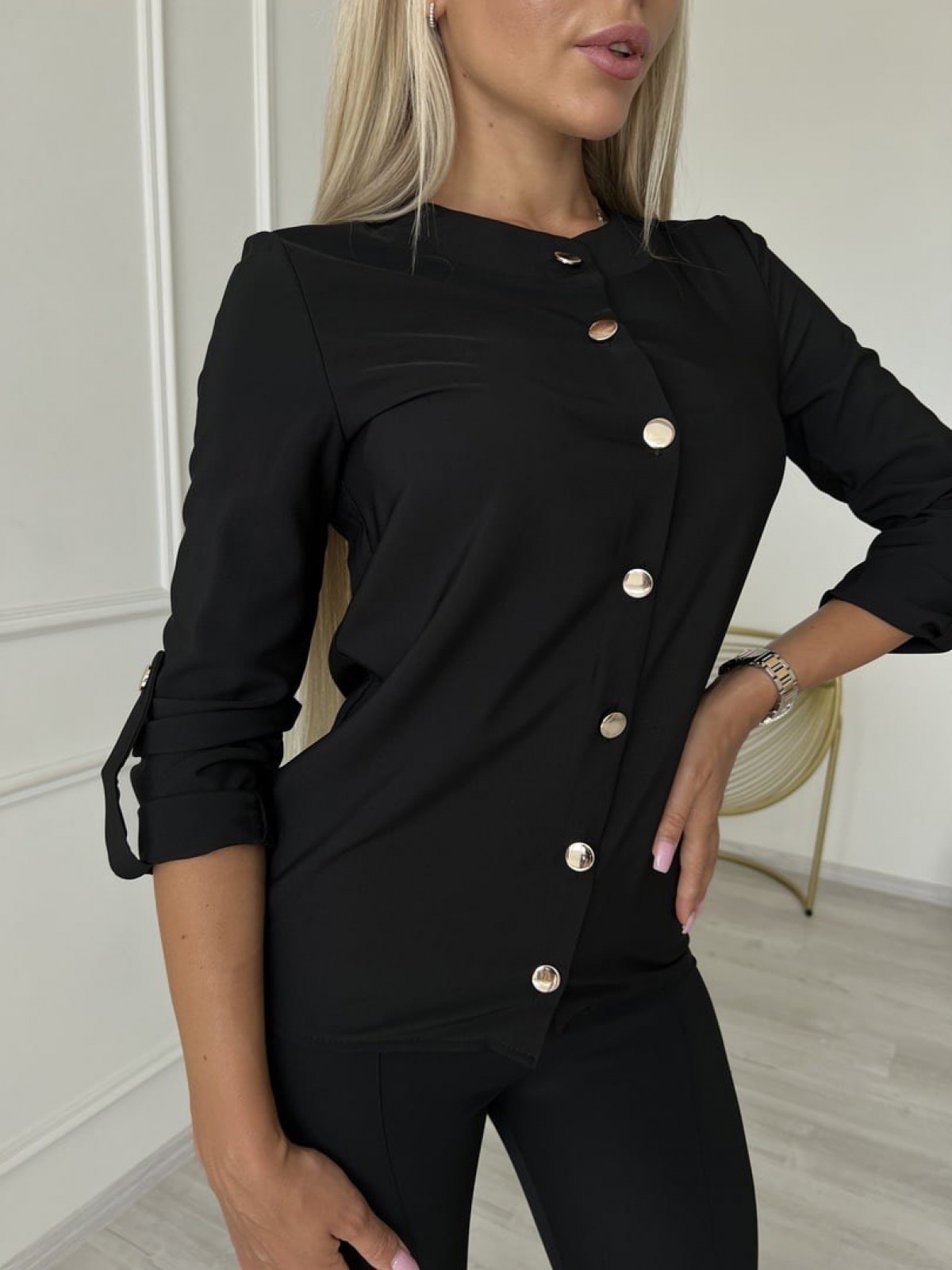 Жіноча блузка софт колір чорний р.48/50 454163