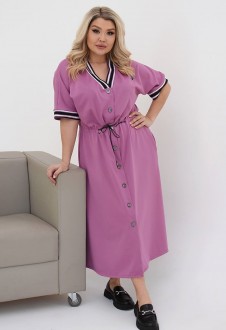 Жіноча сукня-халат вільного крою колір фреза р.54/56 452249