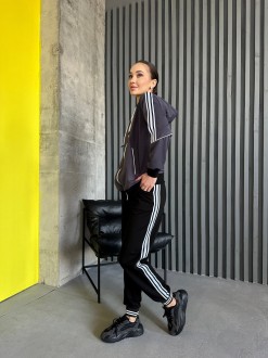 Жіночий спортивний костюм колір темно-сірий р.46/48 450779
