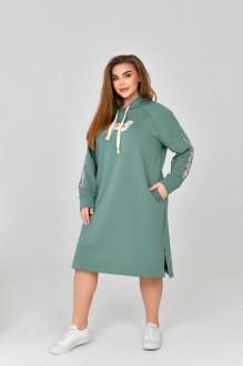 Жіноча сукня спорт з капюшоном колір оливка р.52 454332