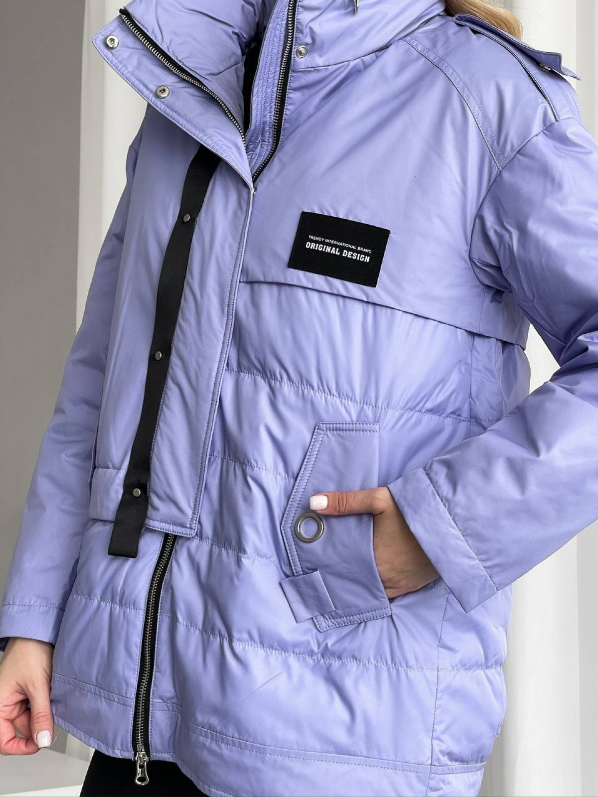 Жіноча тепла куртка колір фіолетовий р.S 450140