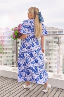 Жіноча сукня із софту міді колір синій р.54/56 459375