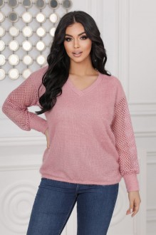 Жіночий светр трикотажний колір пудра р.56/58 445626