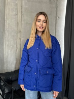 Жіноча тепла куртка з капюшоном колір електрик р.46/48 452204