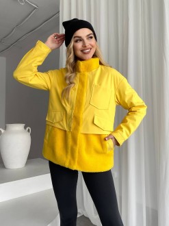 Жіноча тепла куртка колір жовтий р.M 450293