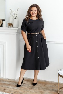 Жіноча сукня міді чорного кольору розмір батал SKL137-374438
