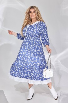 Жіноча вільна сукня із софту колір синій р.58/60 450598