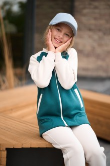Теплий спортивний костюм для дівчинки колір зелений р.134 443722