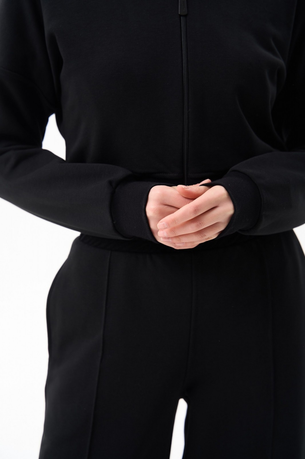 Жіночий костюм двійка колір чорний р.L 454286