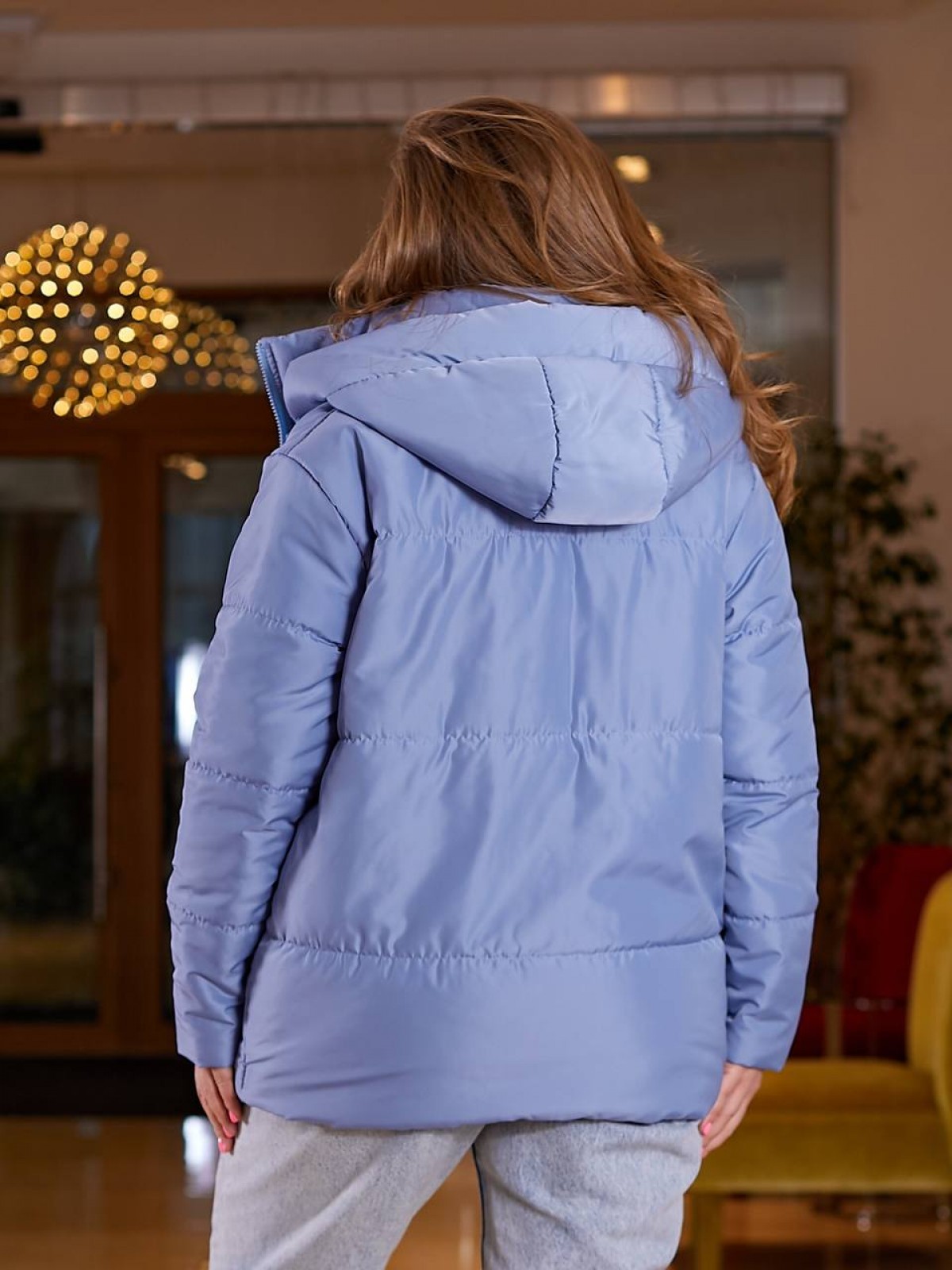 Жіноча весняна куртка колір блакитний р.48/50 450013