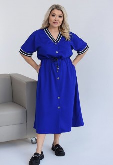 Жіноча сукня-халат вільного крою колір електрик р.50/52 452244