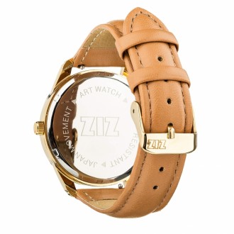 Годинник ZIZ Мінімалізм, ремінець карамельно-коричневий, золото і додатковий ремінець 142868