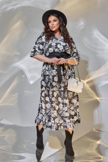 Жіноча вільна сукня із софту колір чорний р.50/52 449671
