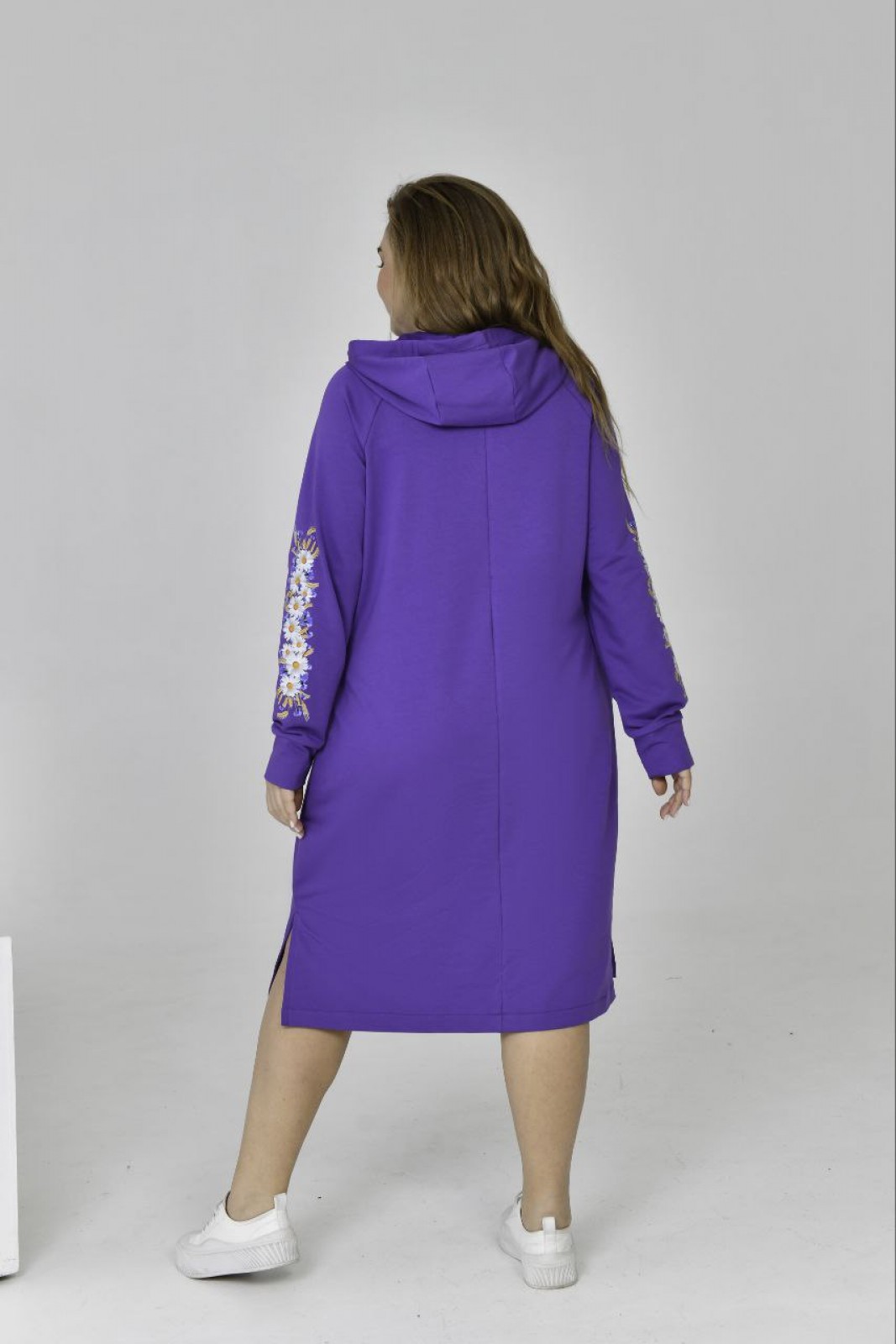 Жіноча сукня спорт з капюшоном колір фіолетовий р.52 454333